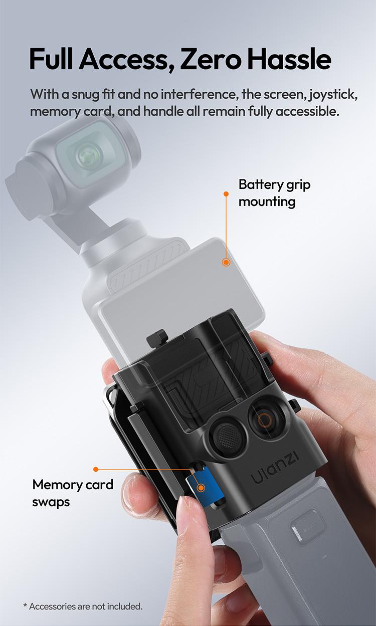 Ulanzi PK15 Pocket 3 Magnetic Mount Expansion Holder for DJI OSMO Pocket 3 Cold Shoe 180° Adjustable Video LED Light Mount Action Camera Accessories