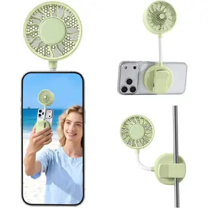 Magnetic Phone Fan & Portable Handheld Ice Fan, 360° Clip on Fan Rechargeable with 3 Speeds, Can Hold Umbrellas, Stroller Fans, Phone Holders, Flexible Gooseneck For Cruise, Travel, Desk, Gym,Face Makeup Cooling