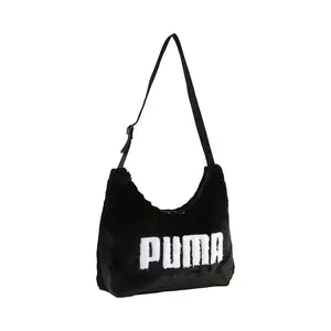 PUMA Womens Up Faux Fur Slouchy Hobo  Casual - Black