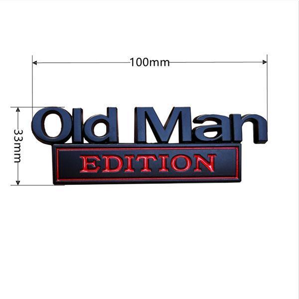 Funny "Old Man" "Cow Boy'' Driving Sticker - Durable Metal Emblem for Car, Truck, Toolbox