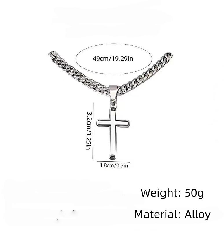 To My Son Cross Necklace from Mom Stainless Steel Cuban Link Chain with Engraved Pendant 49cm Perfect Birthday Graduation Gift for Him jesus christ crucifix
