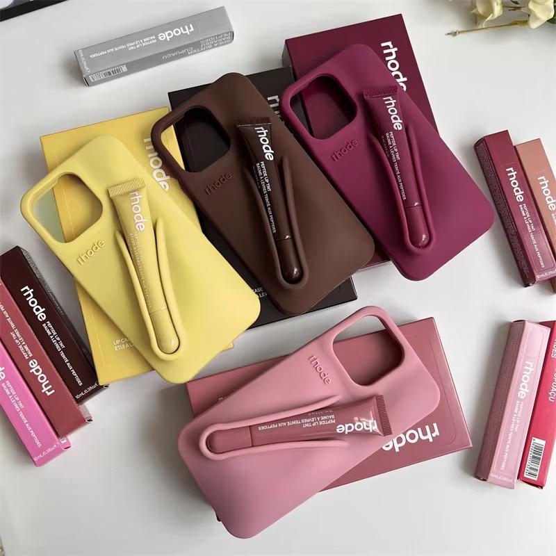 Glazed Gloss Case for iPhone 11 12 13 14 15 16 17 Pro Max – High-Shine Lip Gloss Aesthetic, Smooth Mirror-Like Coating, Stylish Protective Cover for Daily Use, Fashion-Inspired Design