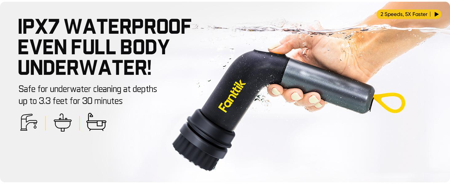 Fanttik G9 Handy Cordless Electric Spin Scrubber, MagnaStorm Motor, Dual-Speed, 5 Brush Heads, LED Display, IPX7 Waterproof, 2500mAh with Type-C Charging, for Kitchen, Sink, Tile, Stove Cleaning Tool