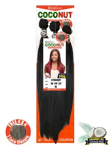 Realistic Coconut Straight 18" 20" 22" with 4x4 Closure
