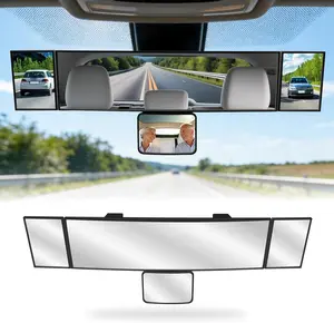 4 in 1 Rear View Mirror With Blind Spot Elimination & Backseat Mirror, 360° Wide Angle Panoramic Rearview Mirrors for Enhanced Driving Safety, Universal Fit for Car/Truck/SUV