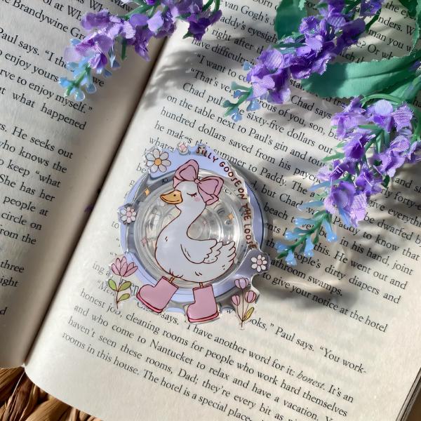 MagSafe Magnetic Phone Kindle E Reader Grip, Book Stack Pink Bow Coquette Concha Cherry Emotional Goose Pop Socket