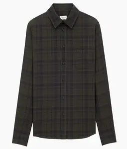 YSL Cassandre Cotton Check "Falkland" Shirt Size Large (MSRP: $1,250)