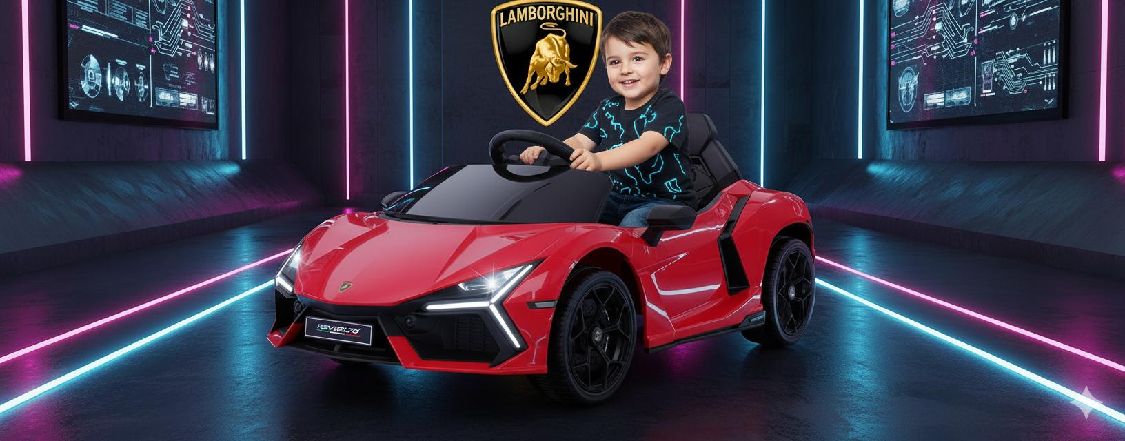 Dripex 12V Licensed Lamborghini Ride On Car, Scissor Door Electric Toys Car with Remote Control Bluetooth LED Light MP3 Player and Wide Seat for 3-6 Boys Girls