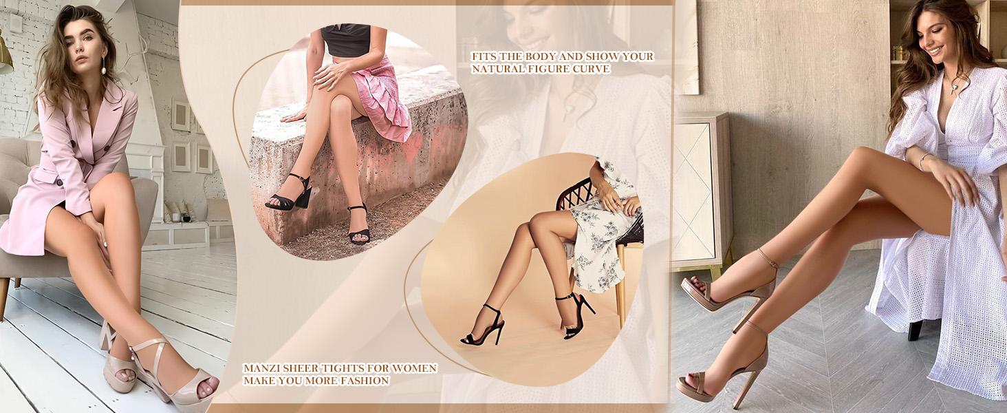 MANZI 3 Pairs Toeless Pantyhose Tights for Women Ultra Thin 10D Toe Open Control Top Pantyhose TikTokShopBlackFriday SpringStatements