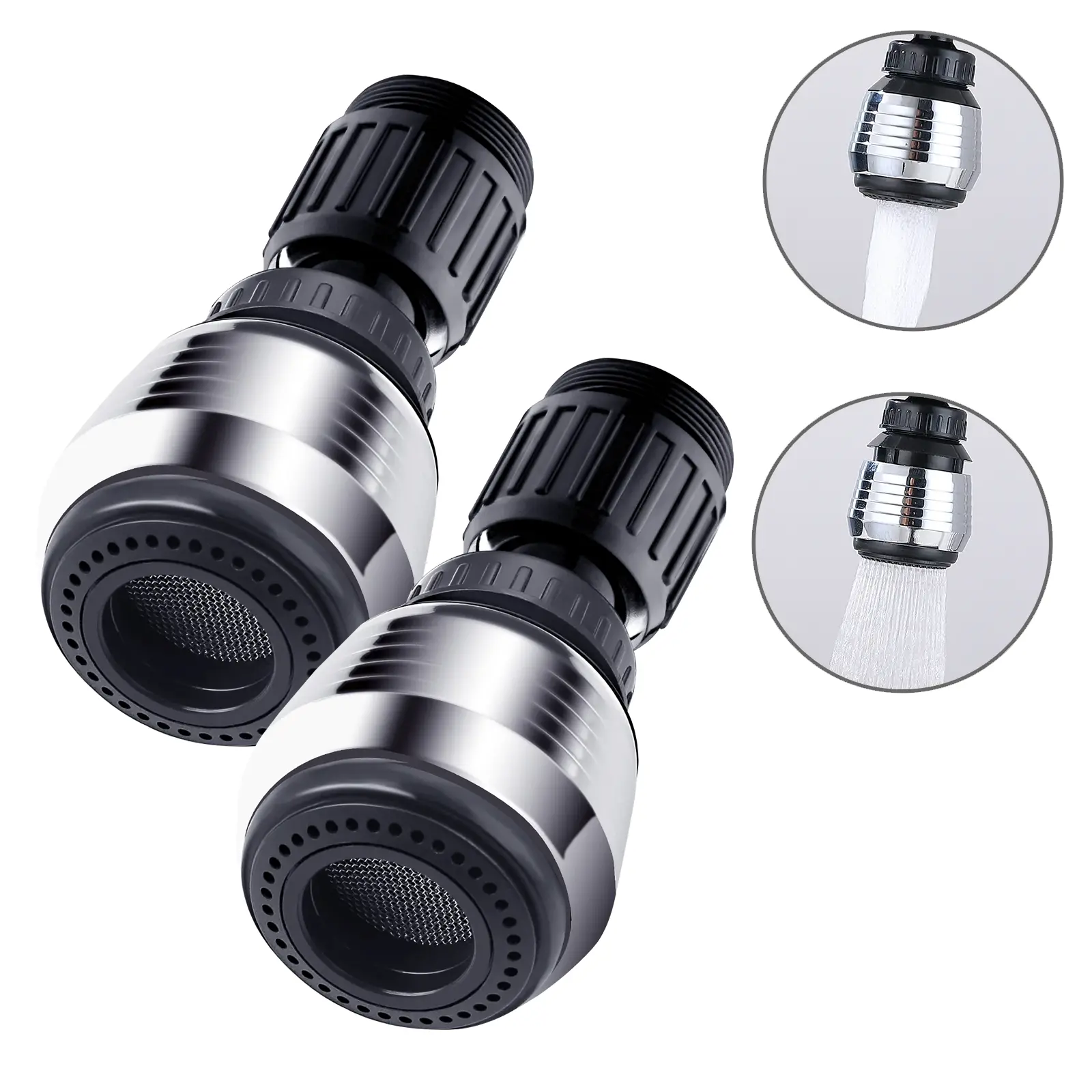 Kitchen Faucet Spray Aerator with 360 Degree Swivel, 1.5 GPM, 2 Pack