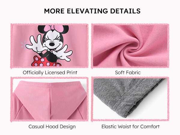 Disney Minnie Toddler Girls Clothes Set Long Sleeve Hoodie & Leggings Fall Casual Pullover Tracksuit  Comfortable Stylish