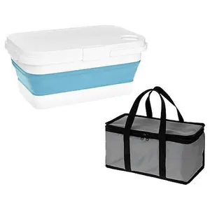 Joy Mangano Joy CleanBoss Collapsible Picnic Basket, Tray & Cooler