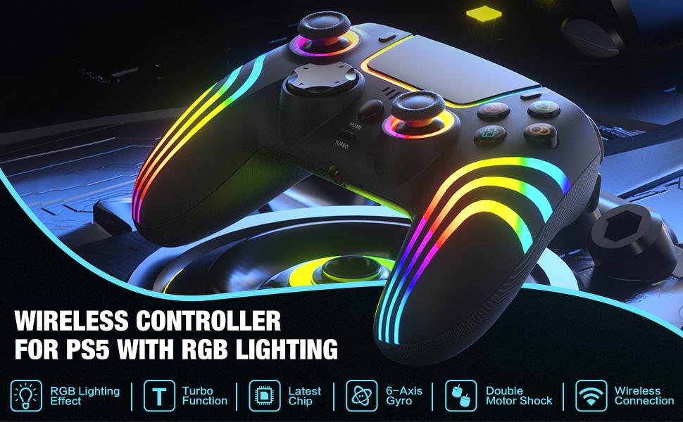 JORREP Anti-Drift Hall Effect PS5/Pro controller ,7 RGB Colors Dual Vibration Turbo 6-Axis Gyro Programmable Buttons 3.5mm Headset Jack 1500mAh Battery Wired Adjustable Gamepad Compatible with PC MAC iOS Android 10 Steam Deck JORREP Anti-Drift Hall Effect PS5/Pro controller ,7 RGB Colors Dual Vibration Turbo 6-Axis Gyro Programmable Buttons 3.5mm Headset Jack 1500mAh Battery Wired Adjustable Gamepad Compatible with PC MAC iOS Android 10 Steam Deck