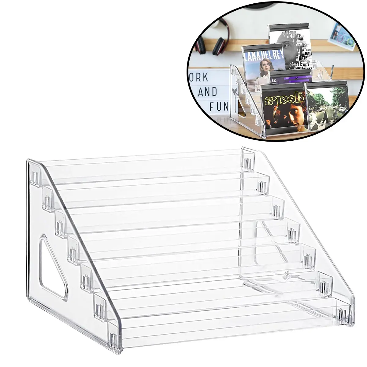 7-Layer Acrylic Display Stand for Cards, Sports Cards Holder, Trading Card Holder, Ideal for Greeting Cards, Sports Cards, Postcards, and Brochures, Durable and Elegant Design, Clear Desk Organizer, Acrylic Organizers, Desk Accessories, Office Accessories