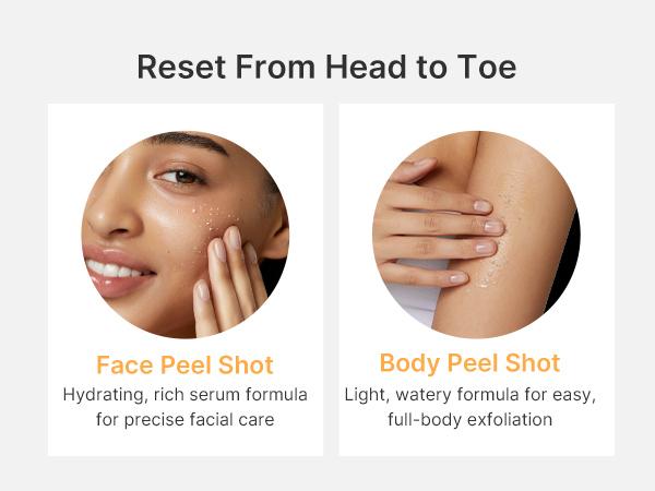 [medicube] Kojic Acid Turmeric Peel Shot Duo For Face & Body | Brightening Reset Gentle Exfoliating Serum with BHA, LHA & PHA for Dead Skin Cells, Blackheads & Excess Sebum | For Dull, Rough & Troubled Skin