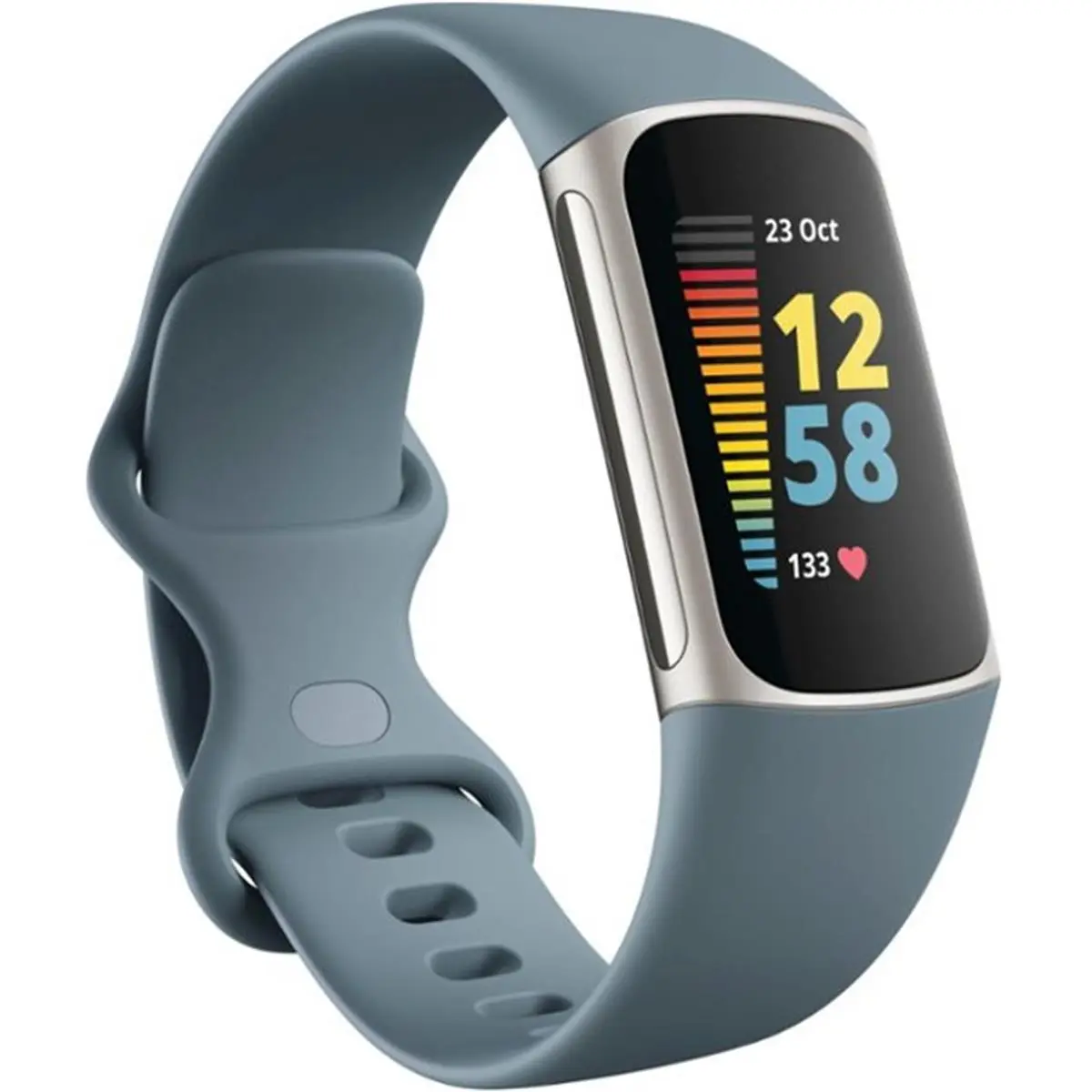 Fitbit Charge 5 Advanced Automatic Digital Wearable Fitness Health Tracker - Steel Blue, Bluetooth-Enabled, Built-In GPS, Navigation, Health Metrics Monitoring, Heart Rate Monitor, Water-Resistant, Android Compatible (Sports & Outdoor, Cycling Equipment)