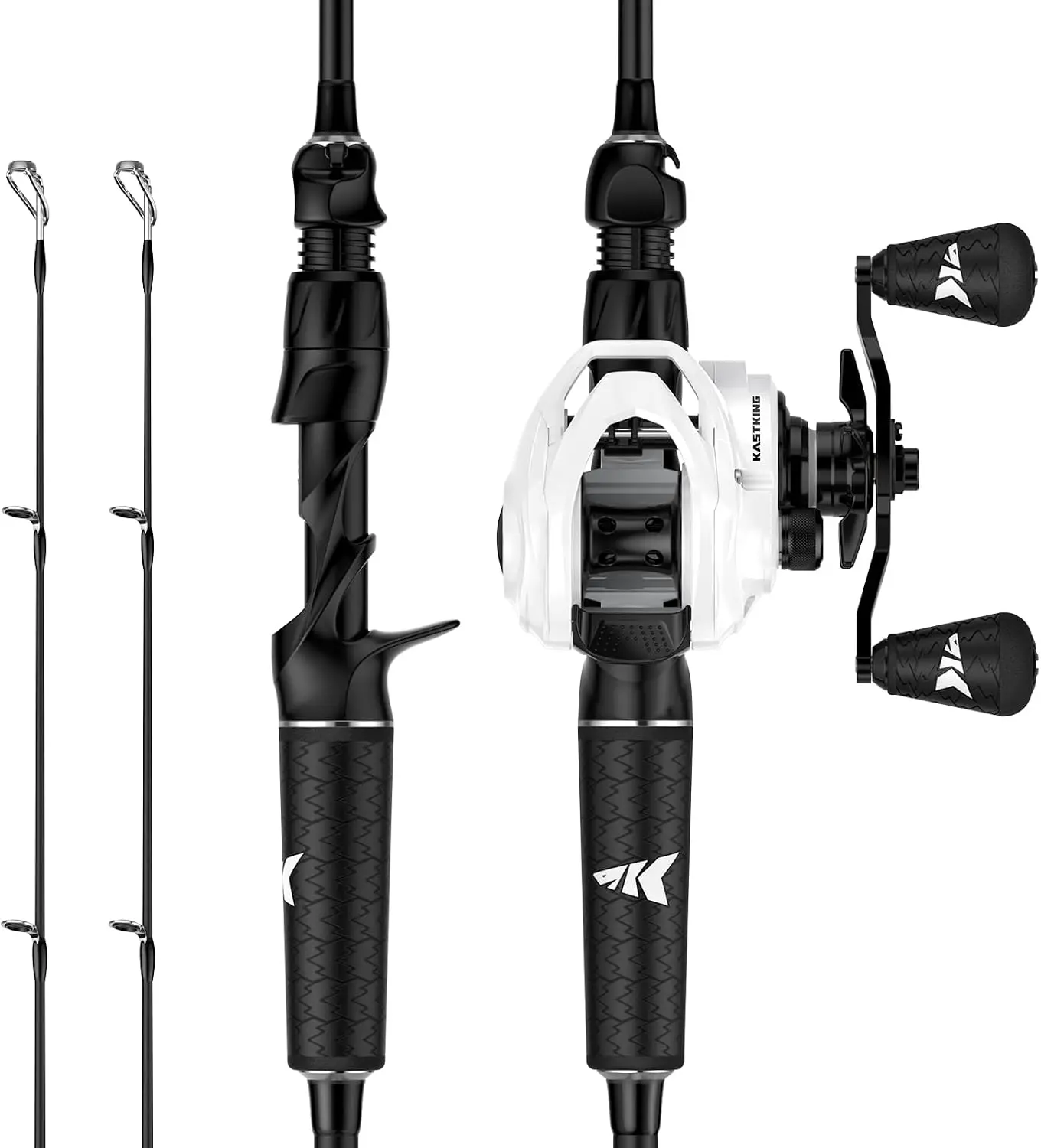 KastKing Lethal Phantom Twin-Tip Fishing Rod and Reel Combo | IM6 Graphite Blank, PTS 2-Piece Design, Aluminum Oxide Guides, Superpolymer Grip & Handles, 5+1 Ball Bearings, Smooth Drag
