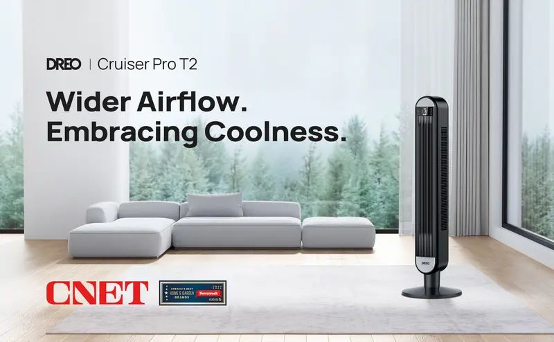 Product Introduction of Dreo Tower Fan for Bedroom, 42 Inch Bladeless Fan, 24ft/s High Velocity, 6 Speeds, 4 Modes, 90° Oscillating with Remote, Large LED Display, 12H Timer, 34db Quiet Floor Fans for Home Living Room Office appliances device 10