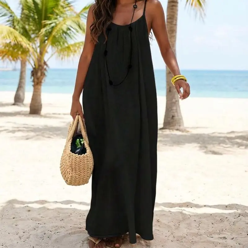 Women's Solid Color Cami Lounge Dress, Elegant Sleeveless Long Dress for Summer, Ladies Sleepwear for Indoor Wear Homewear Womenswear night gown for women - TikTok Shop Women's Solid Color Cami Lounge Dress, Elegant Sleeveless Long Dress for Summer, Ladies Sleepwear for Indoor Wear Homewear Womenswear night gown for women - TikTok Shop