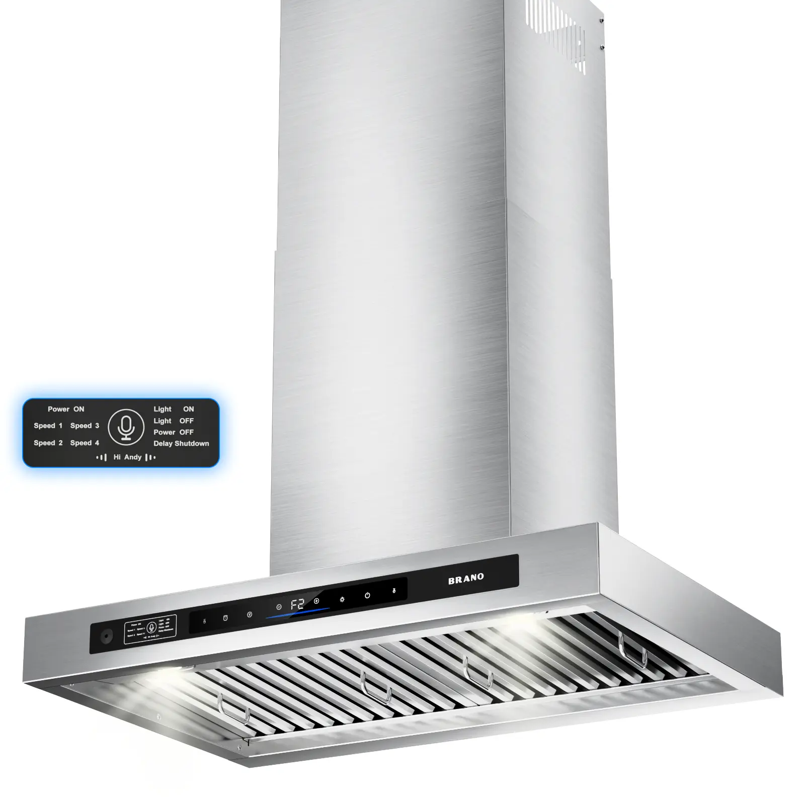 1000 CFM Smart Wall Mounted Range Hood with DC Inverter Motor, T-Shape Kitchen Vent Hood with Voice & Gesture Control, 6-Speed Fan, LED Light, Quiet Exhaust for Modern Kitchen