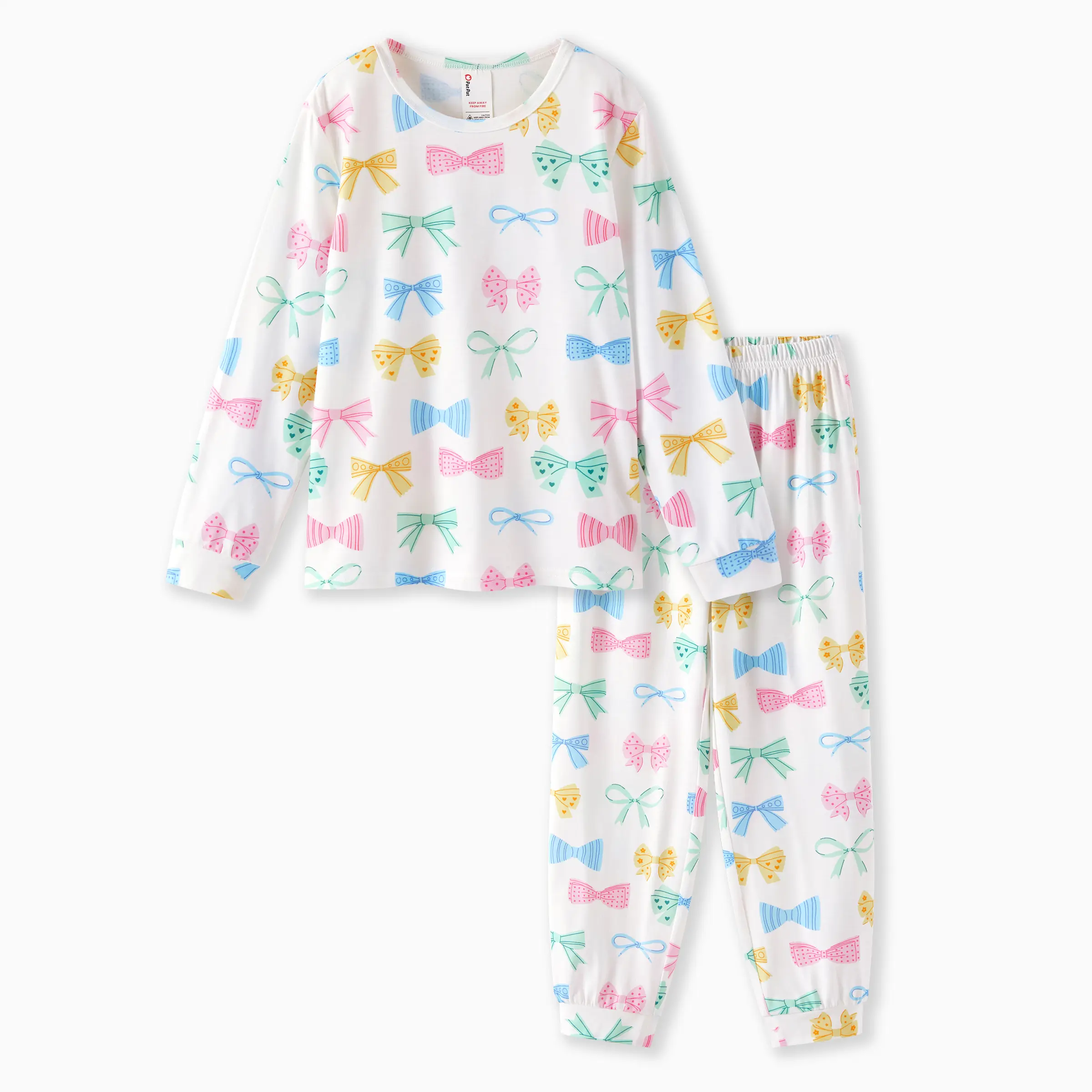 PatPat Family Matching Pastel Bow Print Pajama Set