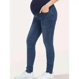 Women'S Maternity Jeans Over The Belly Slim Stretchy High Waist Denim Skinny Pants With Pockets... Pregnancy Plus Size