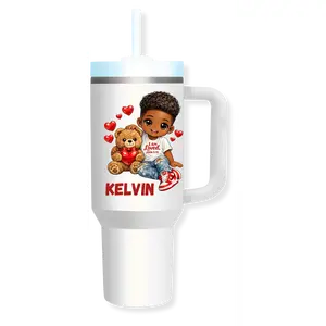 Personalized John 3:16 Valentine Kids Tumbler (with Straw & Handle)