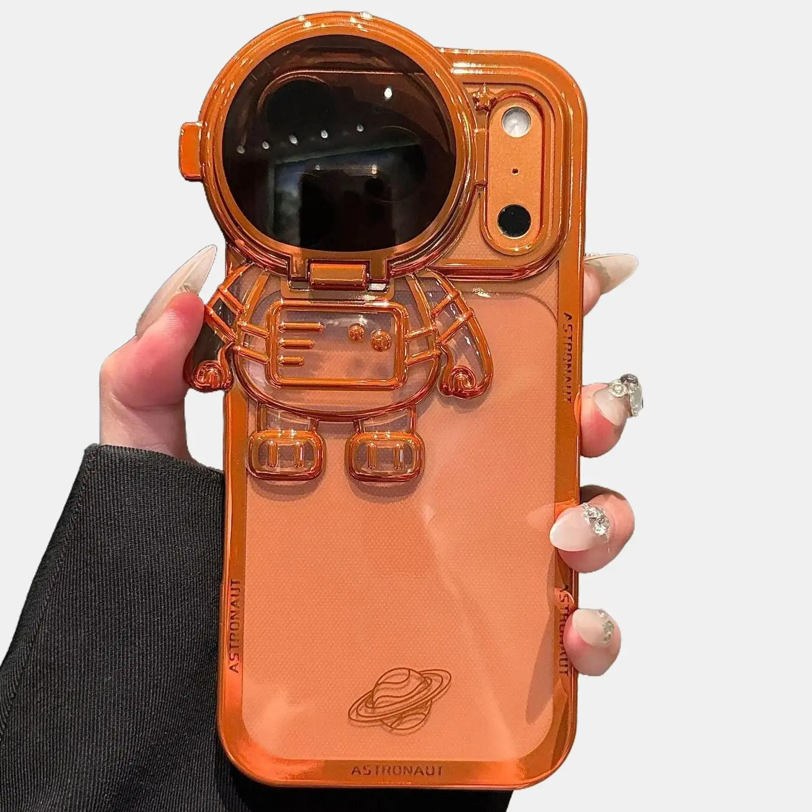 Silicone Minimalist Protective Case for iPhone 17 Pro Max - New Astronaut Flip Stand Design, Mobile Phone Accessory with Enhanced Protection, Ensures Precise Fits iPhone Pro Max Fit
