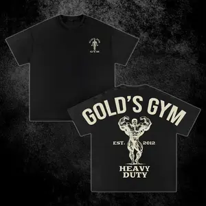 "Heavy Duty" Gold's Gym Tee, Workout Washed Tee - Tank Top, Men's Sport Outfit, Gym Men's Washed T-shirt, Muscle Training Shirt