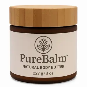 PureBalm Natural Body Butter | Deep Moisture for Dry Skin | Shea Butter, Turmeric,  Coconut Oil & Palm Kernel Seed Oil |8oz |5oz