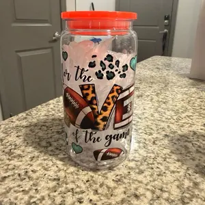 16 oz acrylic Tumbler with Bamboo or colored Lid & Plastic Straw Reusable Fashionable Design for On-the-Go Drinks Hand Wash Only