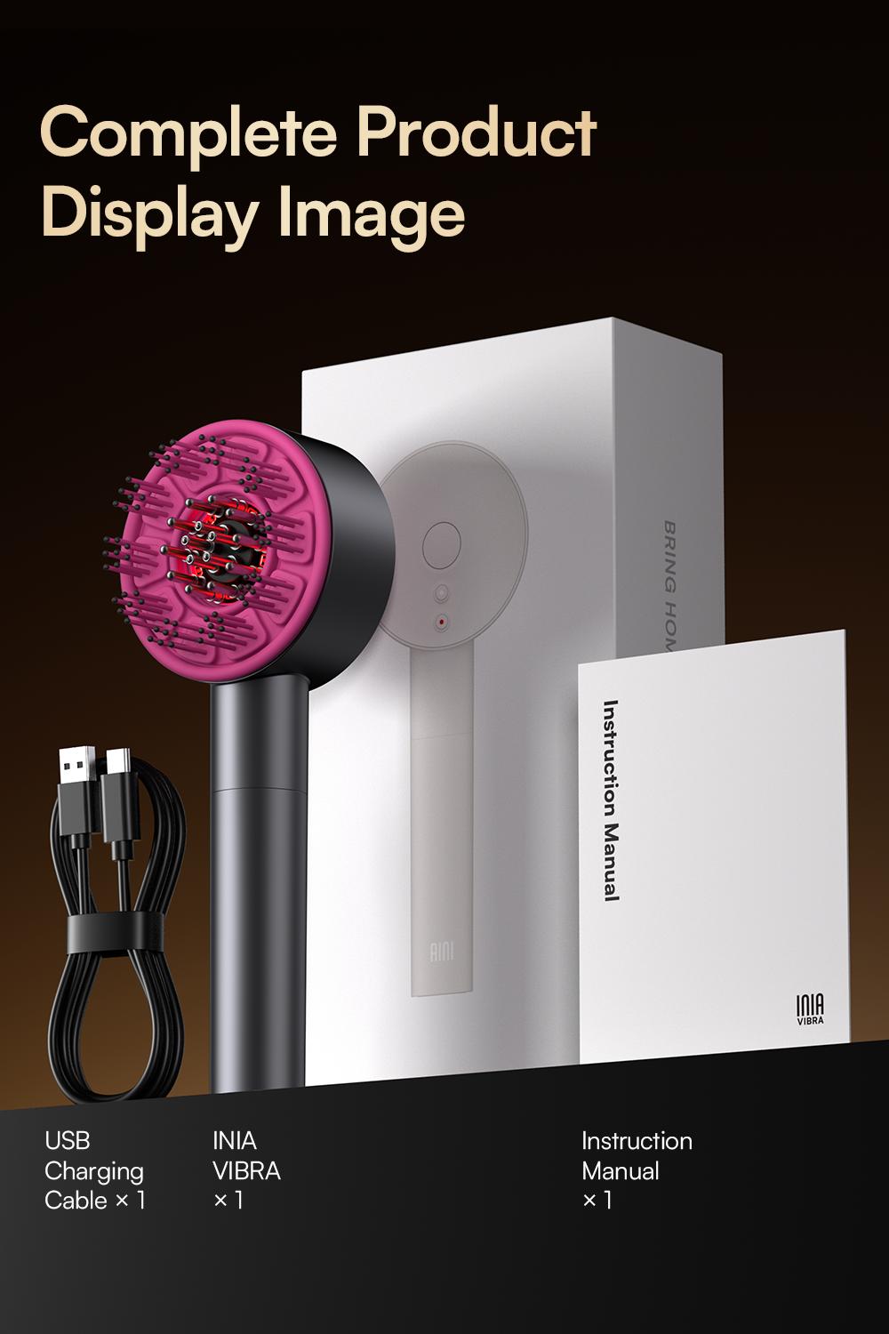 【LIVE EXCLUSIVE】INIA VIBRA 4-in-1 Scalp Therapy Device, Red Light, Microcurrent, Massage, Serum Infusion, Scalp Massager Beauty Device, Waterproof & Wet/Dry Use, Perfect Holiday Gift