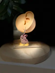 Spring Bunny Polymer Clay Dangle Earrings