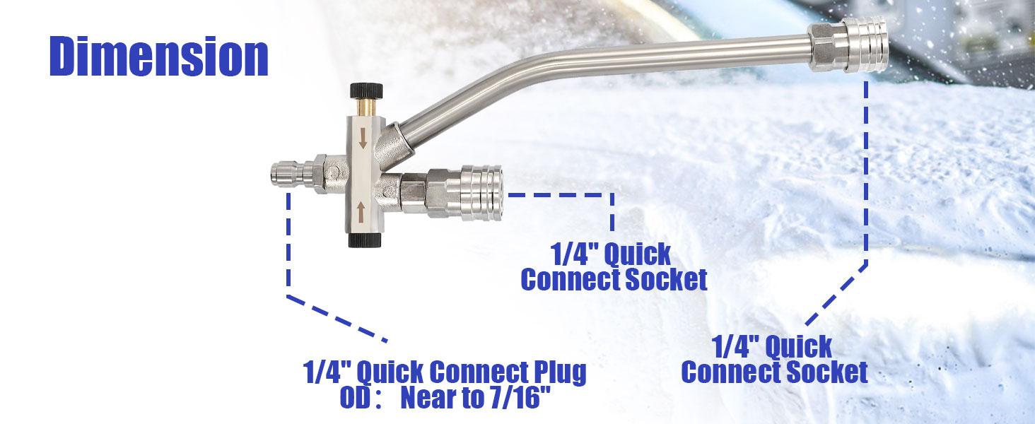 Tool Daily Pressure Washer Foam Cannon with Dual Connector Accessory, Double Tip Attachment for Soap Cannon, 5 Power Washer Nozzle Tips, 1/4” Quick-Connect, ChristmasGift