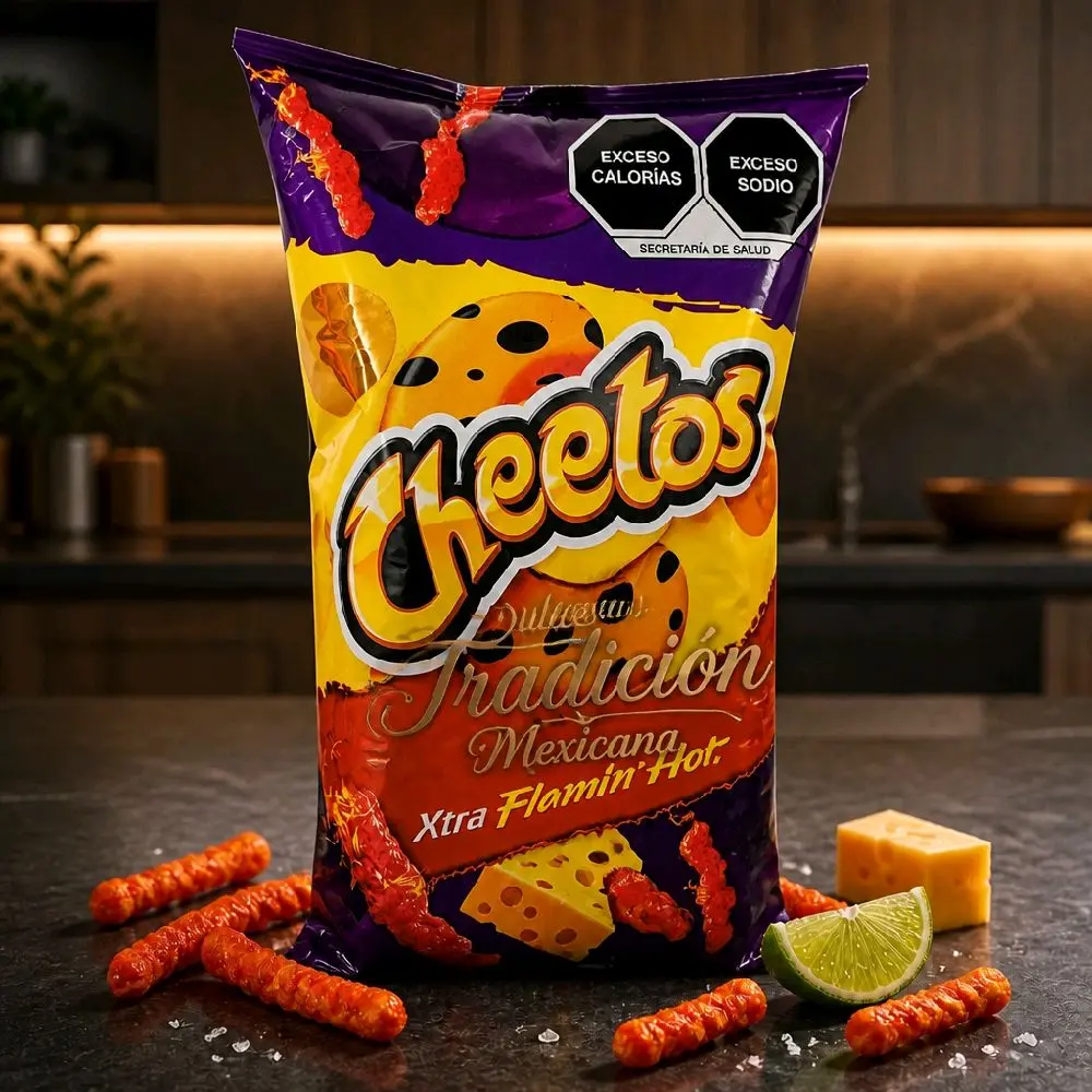 Cheetos Flaming Hot Mexican Chips - Popular Savory Snack, 145g