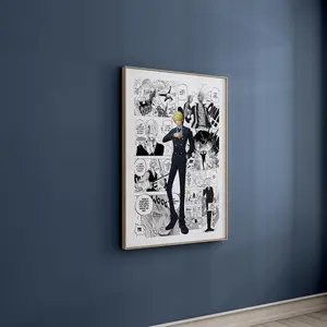 Sanji Poster, Straw Hat Cook Manga Wall Art Print, Vinsmoke Anime Panel Room Decor, Gift For Fans