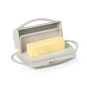 Butter Dish with Attached Flip-Top Lid