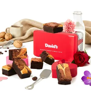 David's Cookies Cheesecake Brownies Gift Box Rich Chocolate & Creamy Cheesecake Flavor Gourmet Sweet Sampler for Sharing Celebrations Thank You & All Occasions
