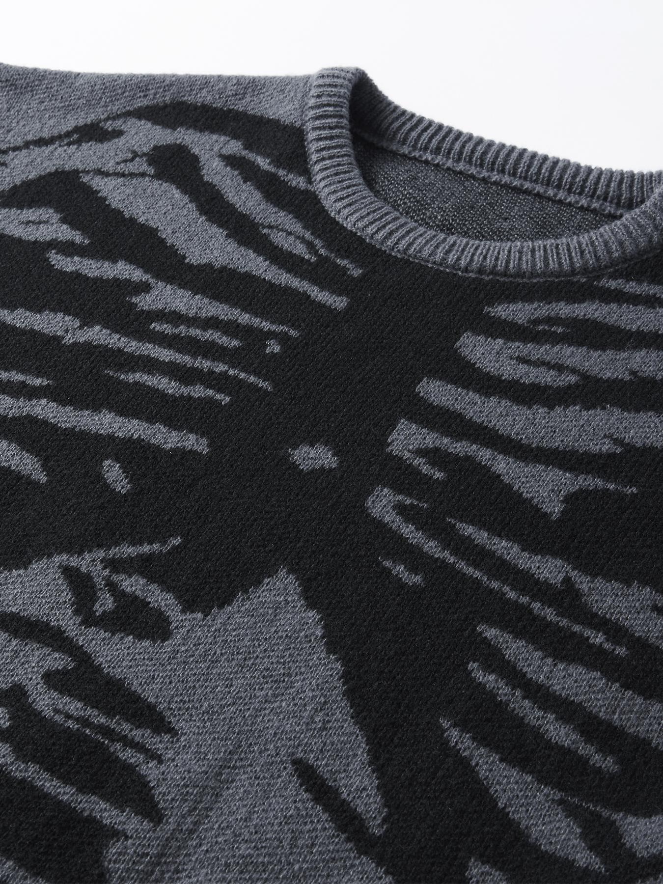 2026 #SummerVibes Jacquard Contrast Color Vintage Knit Sweater Unisex Autumn Winter Crew Neck Elegant Sports Design Sweater Casual Long Sleeve Crewneck Knitwear Tops