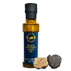 Luca's Truffles Black Truffle Oil Infused - Premium Italian Extra Virgin Olive Oil - Non-GMO, Gluten-Free, Gourmet Oil for Cooking & Seasoning, 3.38 fl. oz