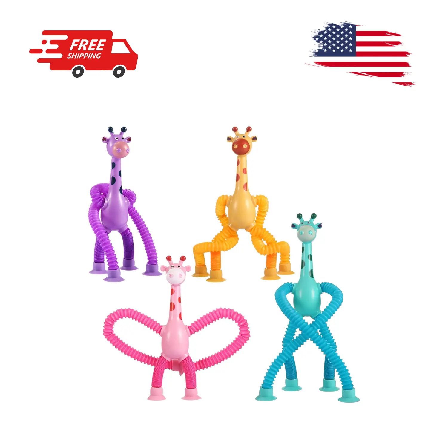 Easter Basket Stuffers, Pop Tubes Giraffe Travel 4Pcs