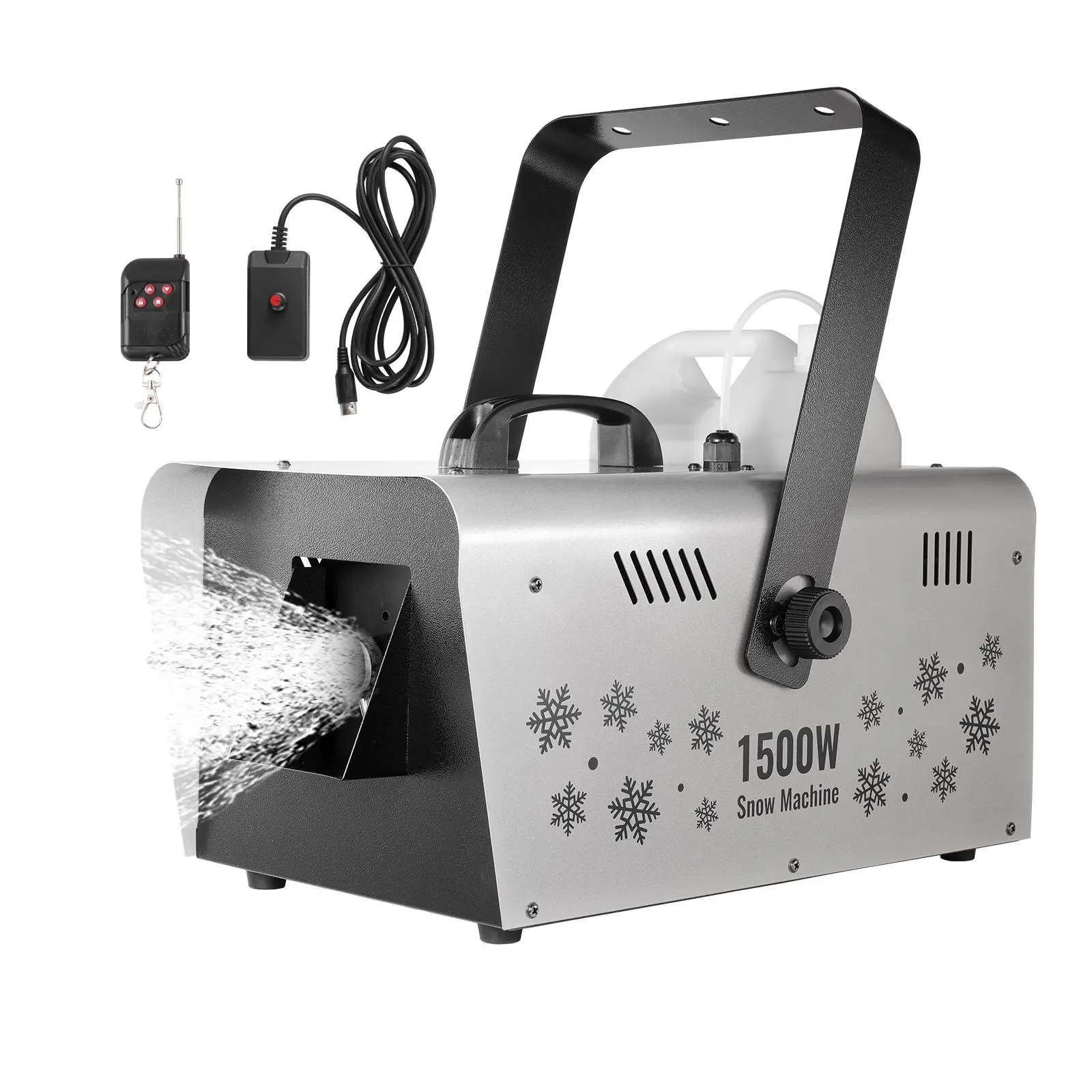 【SummerFinds】VEVOR Snow Machine,  , 1500W Snow Maker Machine with 2 Remotes Control and 5L Large Capacity Water Tank, High Output Snowflake Maker Stage Snow Effect for Christmas, Halloween, Wedding, DJ Parties