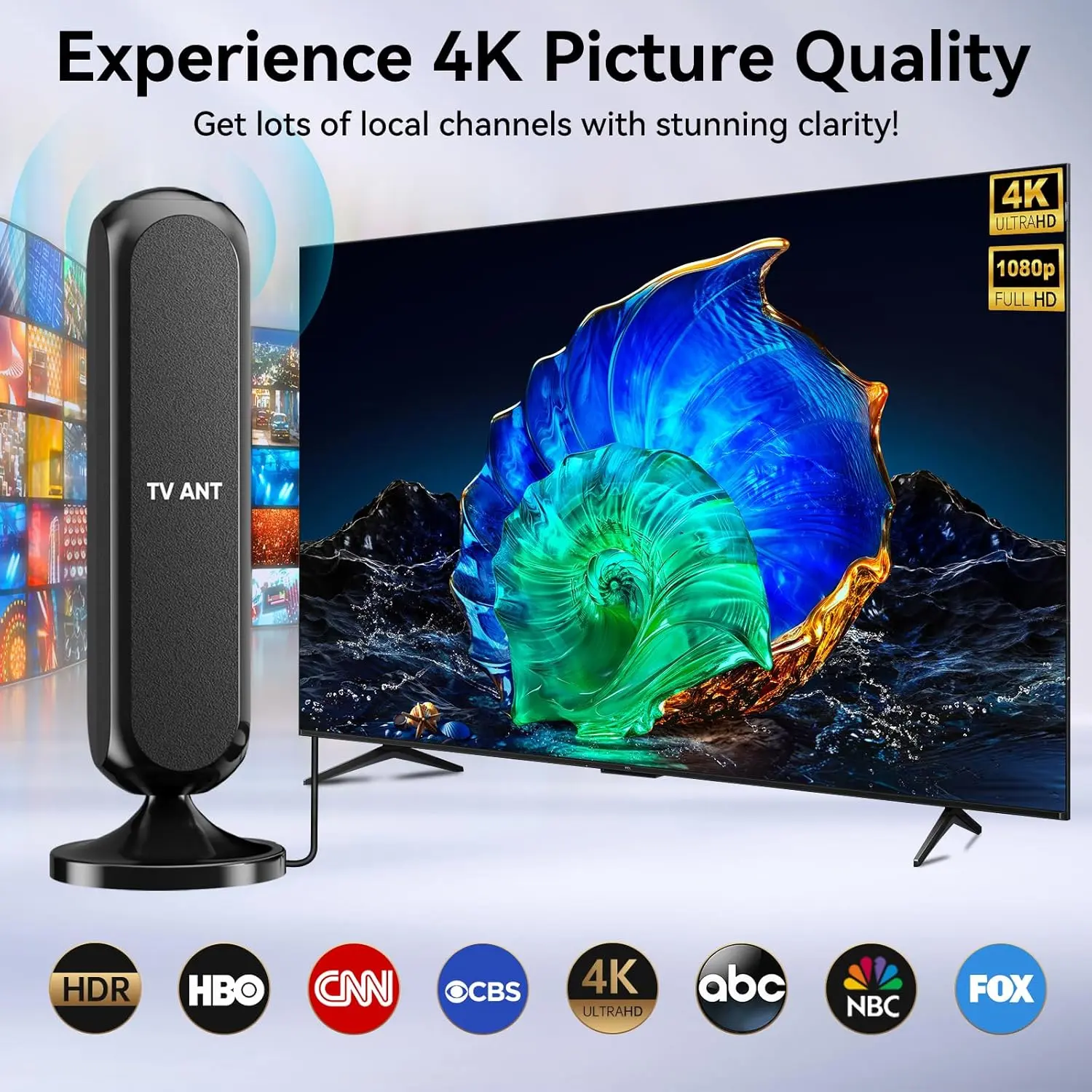 2026 Indoor Smart TV Antenna  Digital Antenna With 360° Signal Booster Supports 4K/1080p HD Local Channels Easy To Install  No Subscription Fees Required TV Antenna  For Local Channels,back to school,back to school haul