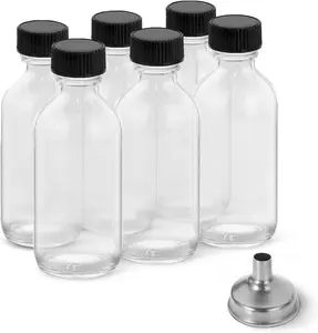 Limited Deal: 6-pack 2oz reusable glass shot bottles with secure caps and stainless steel funnels. Perfect for ginger shots, juices, oils, and wellness blends. Leakproof, travel-friendly 60ml jars keep your drinks fresh and mess-free on the go.