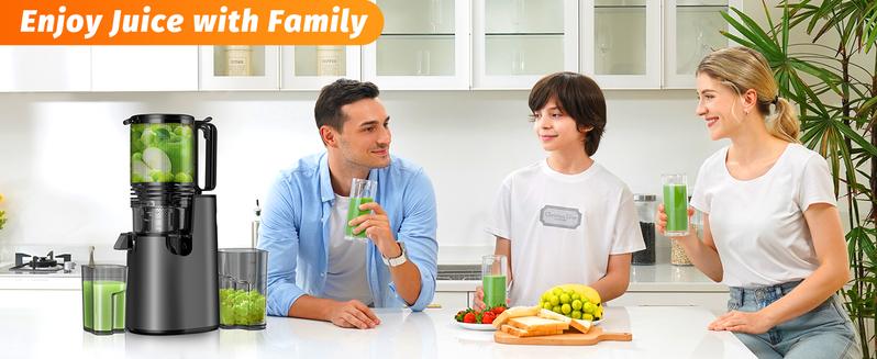 Cold Press Juicer,medium-Sized Slow Masticating Machine with 5.3" Large Bore Feed Chute for Whole Fruits&Vegetables,350W Juice Extractor,Easy to Clean #TikTokShopBlackFriday