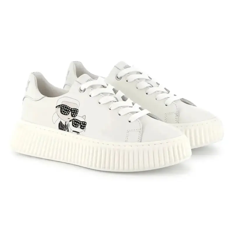 Karl Lagerfeld Mickey Mouse White Lace Sneaker