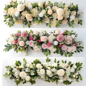 100cm White Rose Artificial Flowers - Wedding Arch Table Centerpiece Party Stage Decor - Elegant Floral Arrangement for Special Occasions - Real Touch Silk - DIY Aesthetic Room Decor - Luxury Event Backdrop - Viral Photo Prop - Reusable