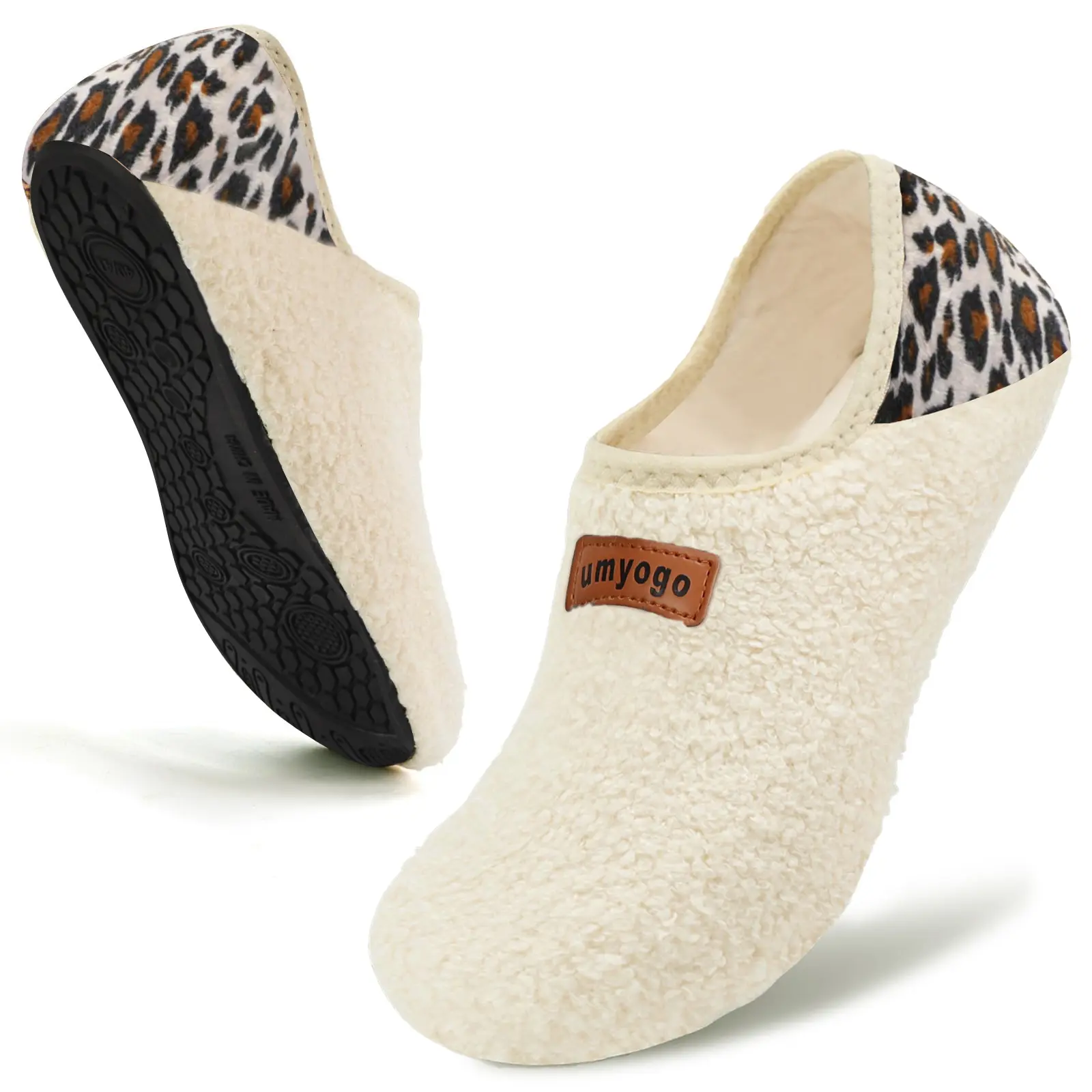 Umyogo Cute Unisex Faux Fur House Slippers - Non Slip, Soft Rubber Sole, Cozy Closed-Back, Lightweight Breathable Cotton Cushioned, Slide Slip Resistant Soft Fuzzy Fluffy Fur Women's Fashion Footwear, Home Slippers, Chic, Gifts For Women, Slippers For Wom