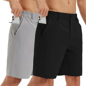 Men's 2-Pack 9" Golf Shorts Stretch Quick Dry Lightweight Casual Work Shorts with 3 Pockets for Hiking, Travel & Daily Wear