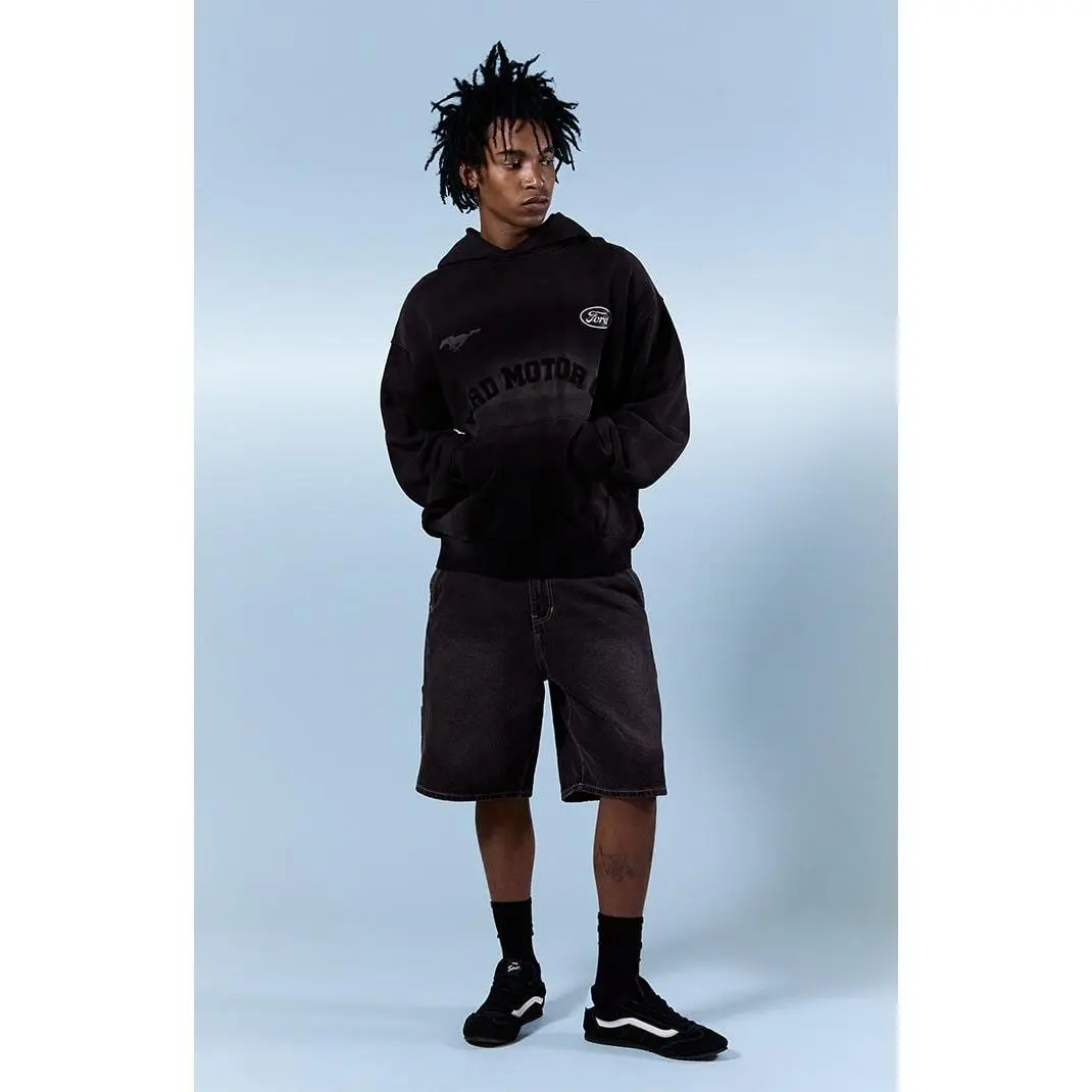 Pacsun Men's Parker Baggy Jean Shorts Carpenter Black